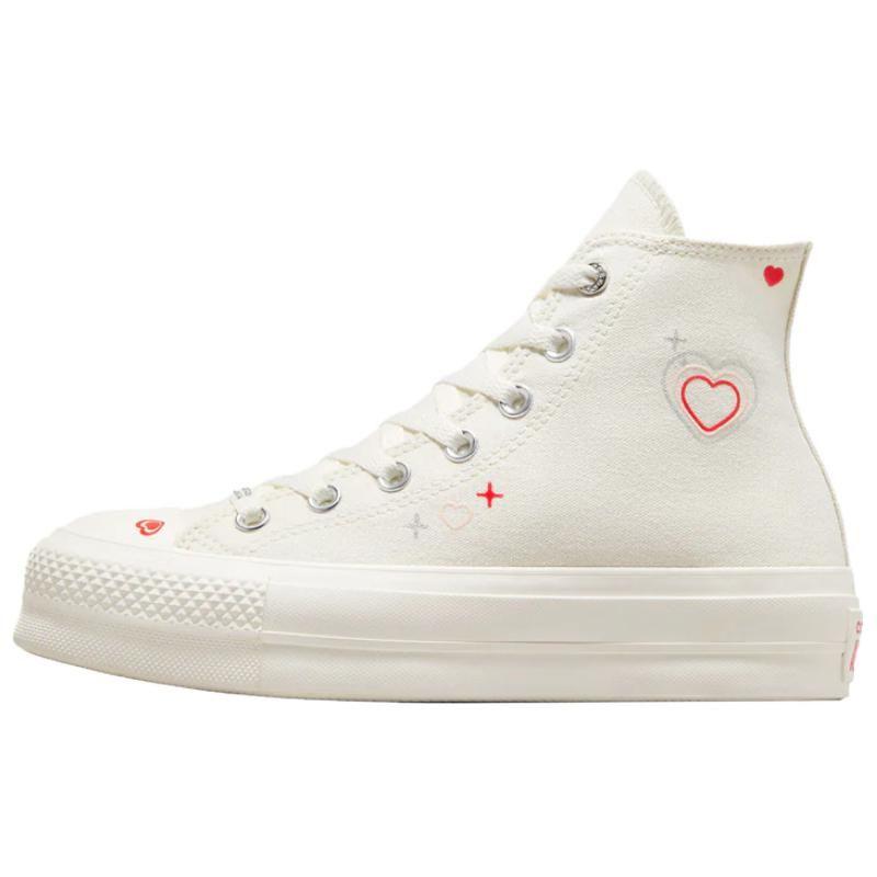 Converse Chuck Taylor All Star Lift Platform High Y2K Heart Женские кроссовки кремового цвета Egret Fever-Dream A09114C