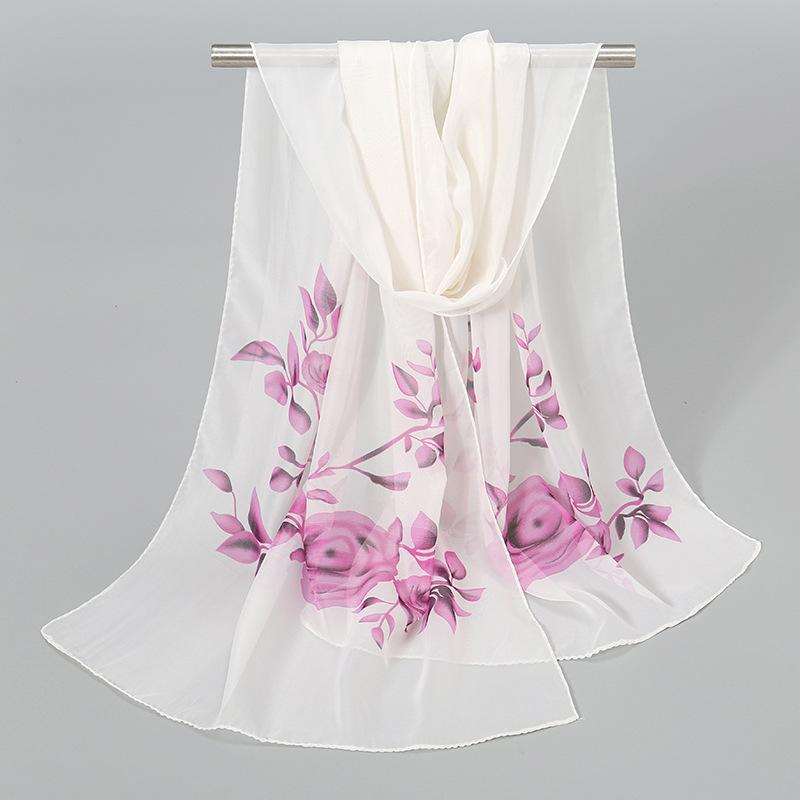 Шифоновые шарфы для женщин Весенние профессиональные шарфы Простые принтованные шарфы для женщин