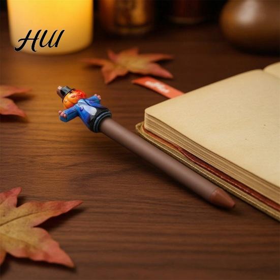 Retro Color Matte Gel Pens Halloween Ballpoint Pen, Cute Ghost Skull Pumpkin Retractable Ink Comfortable Non-slip Grip 0.5mm Fine Point Writing