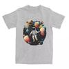 Astronaut In Space T-Shirt Men Planets Solar System Vintage  T Shirts Summer Comfortable Harajuku Tees Print Oversize Tops