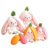 18cm Cosplay Strawberry Carrot Rabbit Plush Toy Stuffed Creative Bag Into Fruit Transform Baby Cuddly Bunny Plushie Doll For Kid