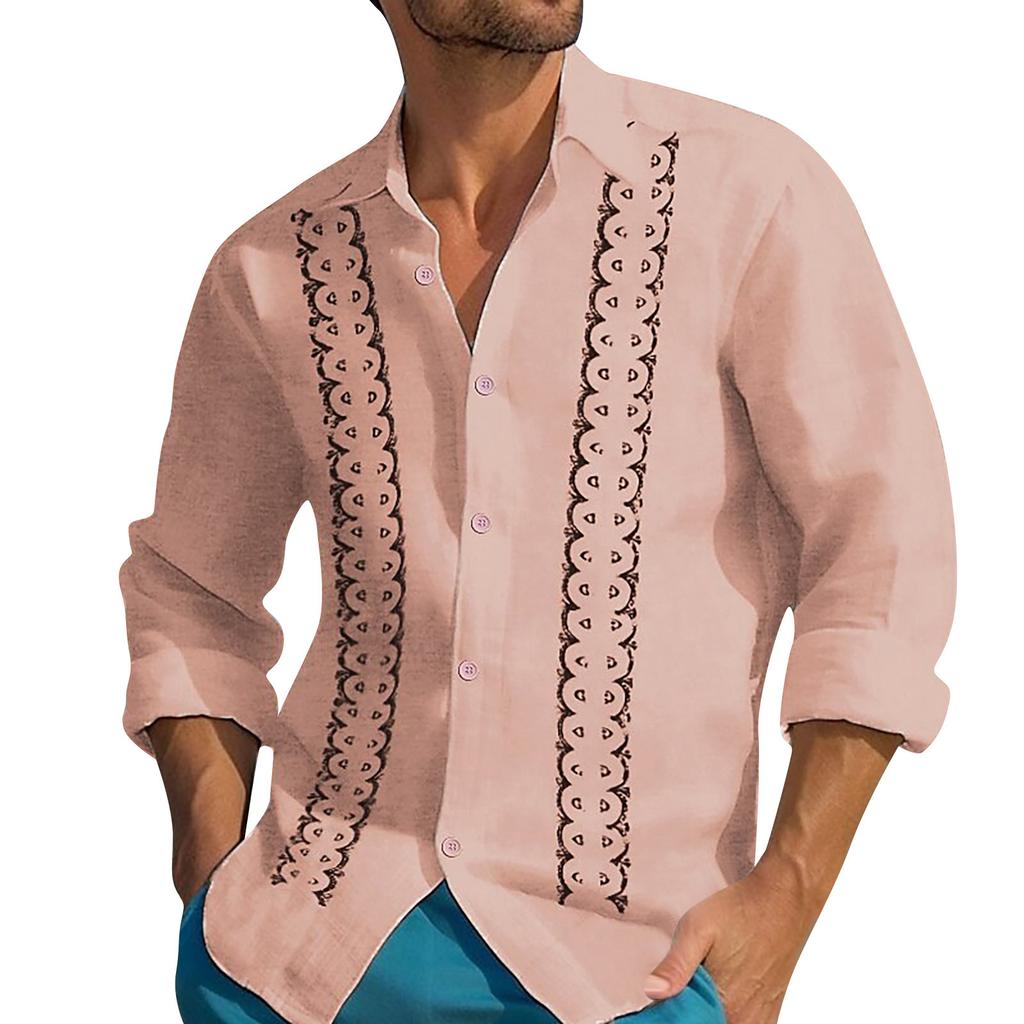Мужская летняя новая свободная рубашка с длинным рукавом с принтом, кардиган, пляжная рубашка