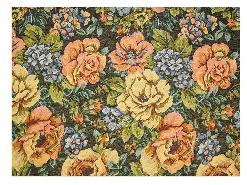 250G Ткань жаккардовая полиэстер-хлопок с цветочным узором в этническом стиле