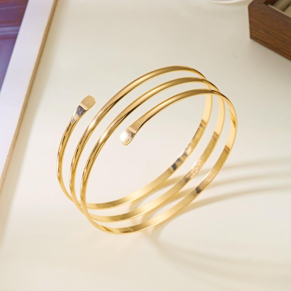 Multilayer Coil Open Arm Bangles Gold Hyperbolic Cuff Bangle Adjustable Snake Armband Party