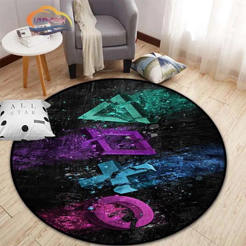 3D игровой контроллер круглый ковер, коврик для гостиной, спальни, детской комнаты, круговая игровая декорация подарок