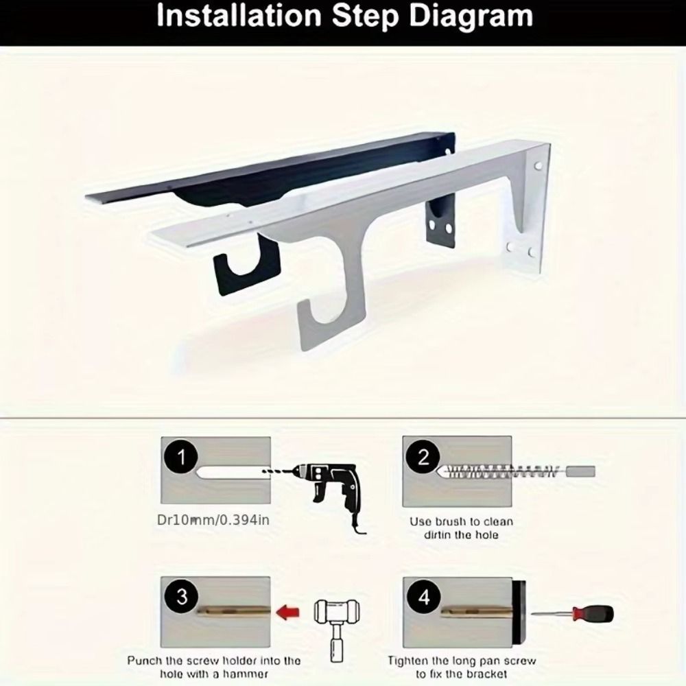 2 Piece Set Durable Metal Metal Brackets Heavy Duty Load-Bearing Supports  Industrial Use