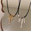 Long Fish Pendant Necklace Vintage Sweater Chain Fashionable Bone Pendant Choker  Gift
