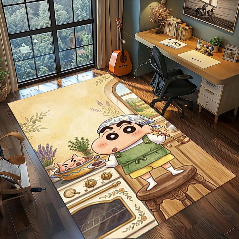 Crayon Shin-chan Washable Large Carpet Non Slip Area Rug Gamer Room Bedroom Floor Mat