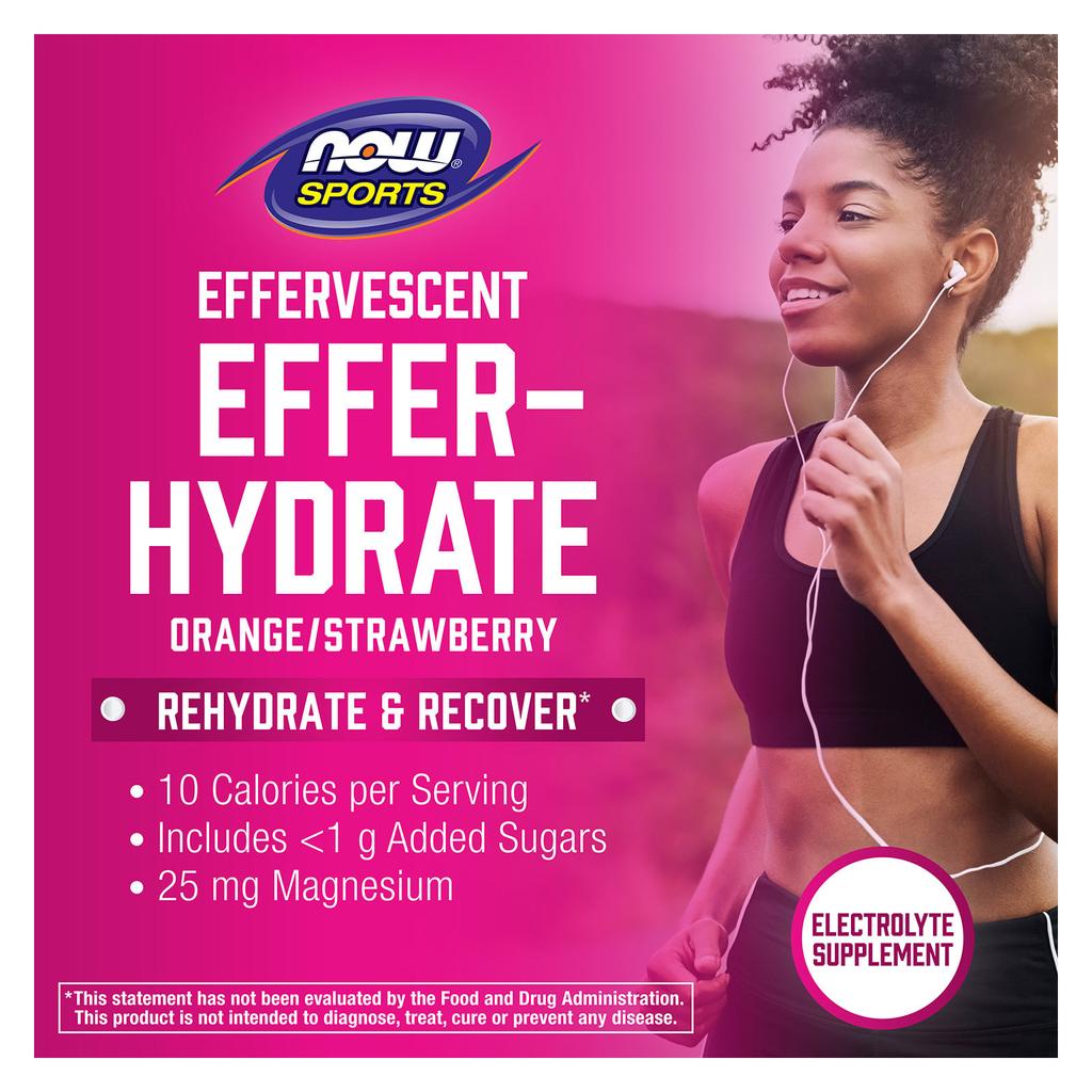 NOW Foods, Sports, Foam-Hydrate, со вкусом апельсина и клубники, 10 таблеток, 51 г (1,8 унции)