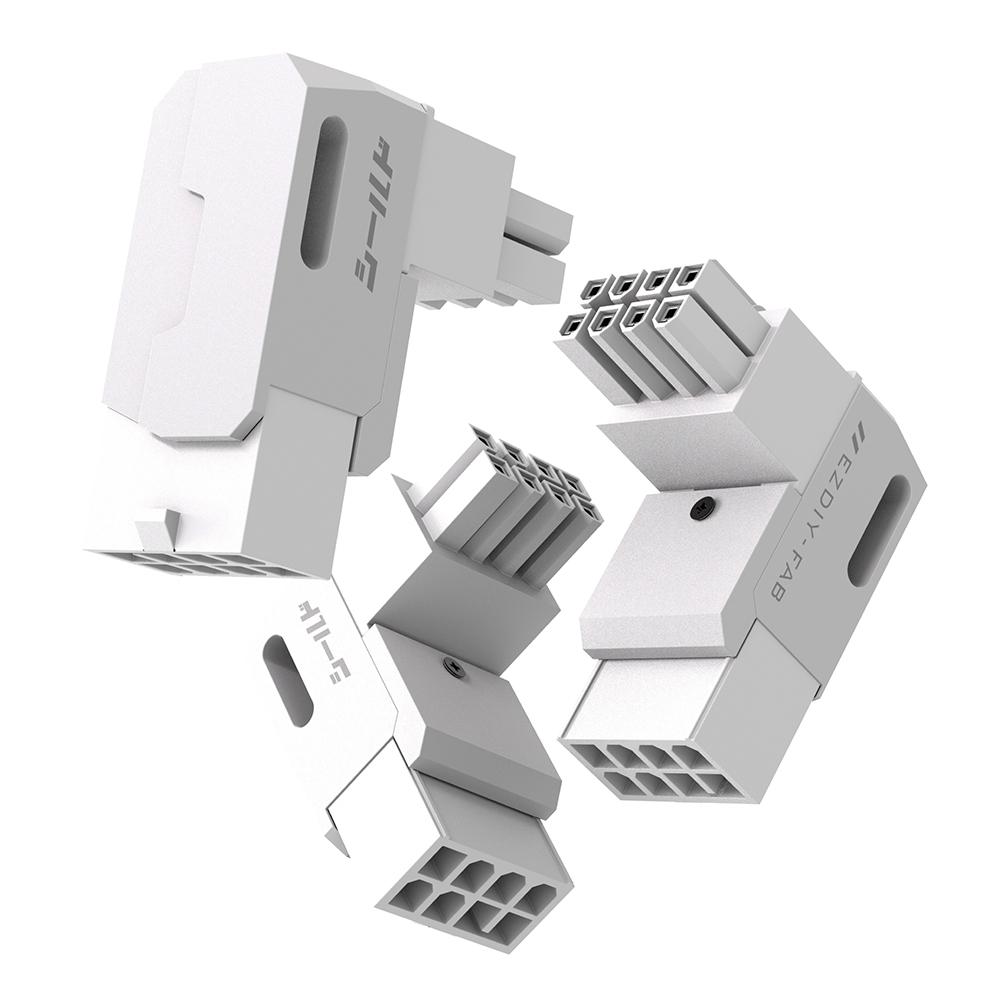 8-Pin PCIe GPU Power Adapters Head Power Interfaces Steering Head Power Right Angle Elbow Adapter for Desktop PC Graphics Card