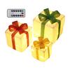 3 Pcs Christmas Lighted Gift Boxes with Bow LED Light Up Present Boxes for Indoor Outdoor Home Porch Xmas Tree Party Decor