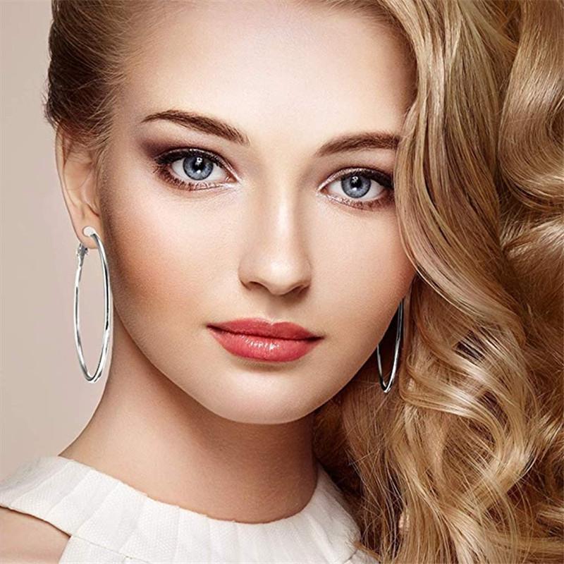 Large Hoop Clip-On Earrings - Trendy European & American Style for Women