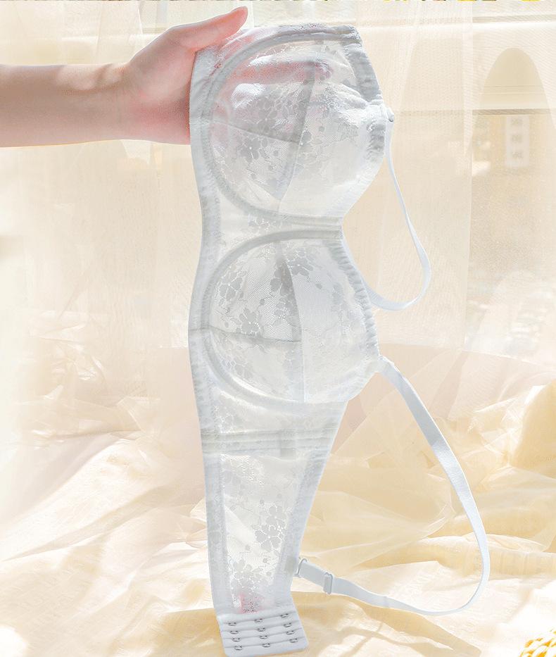 Large Size Women Gathered Minimizer Bra Invisible Summer Ultra Thin Lingerie Wireless Brassiere Strapless Underwear Tops