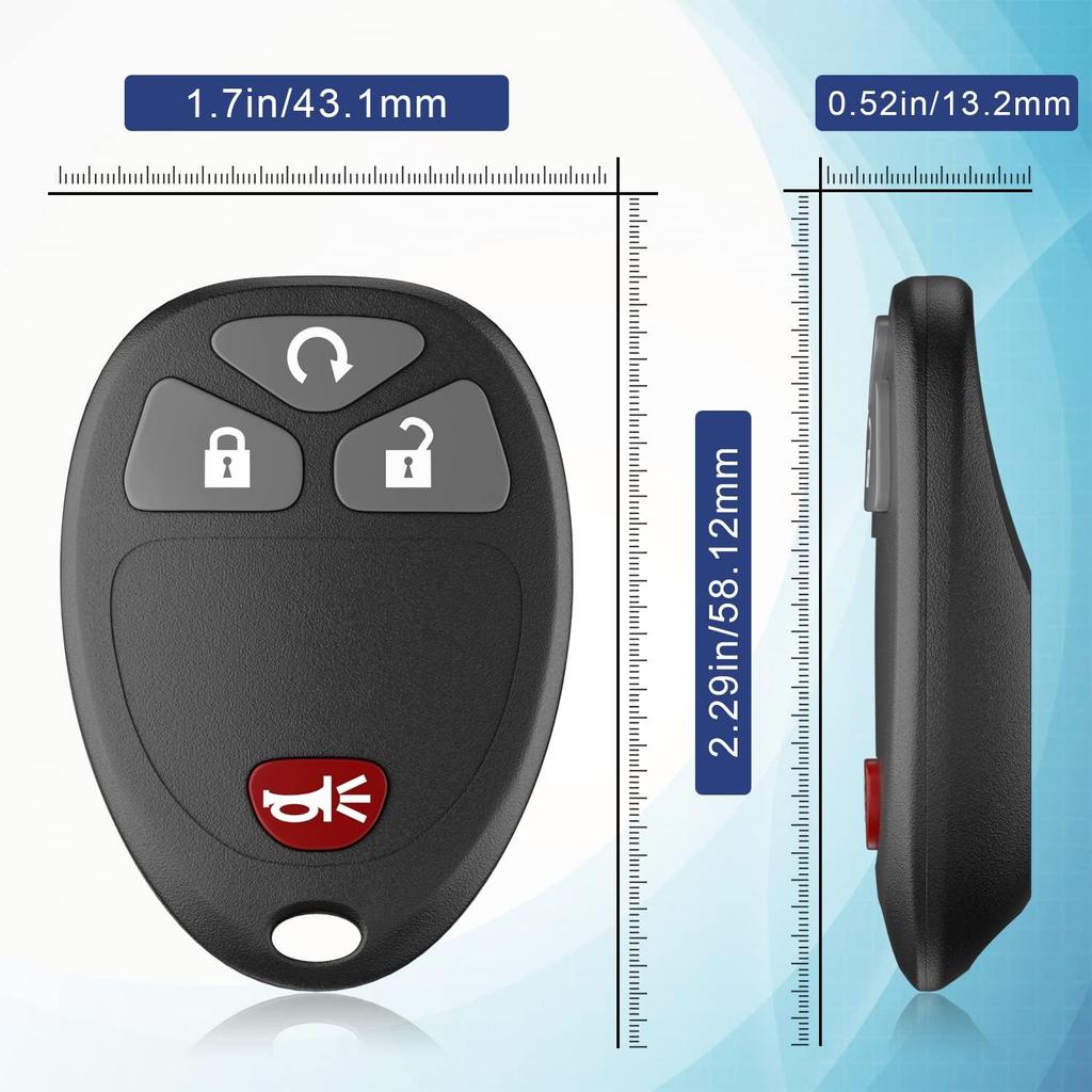 Car Key Fob Keyless Entry Remote fits Chevy Suburban Tahoe Traverse/GMC Acadia Yukon/Enclave/Saturn Outlook OUC60270, OUC60221, Set of 2