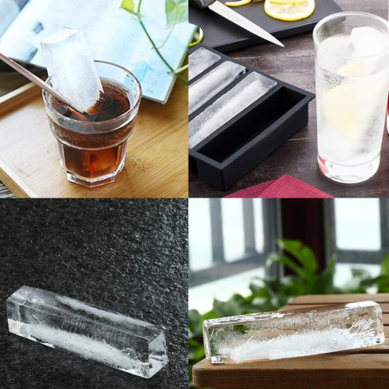 Силиконовый лоток для льда с 4 отделениями, пищевой, легко вынимаемый, без BPA, летний холодильник, длинная ледяная полоска, пресс-форма для масла, кухонные принадлежности