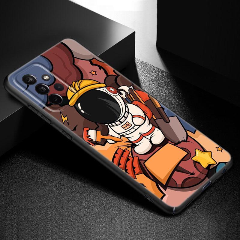 Милый чехол для телефона с космонавтом и Землей для Samsung Galaxy A21 A30 A50 A52 S A13 A22 A32 A33 A53 A73 5G A11 A12 A31 A51 A70 A71 A72