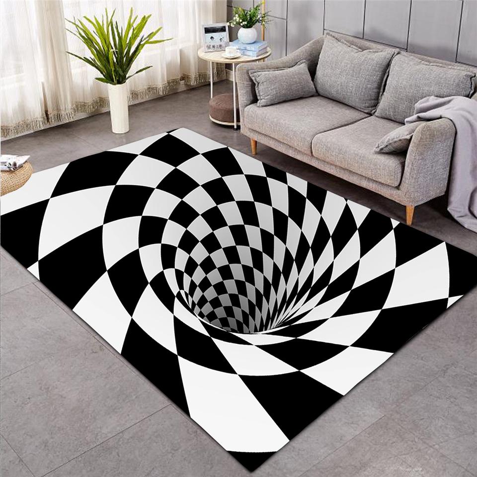 Вихревой напольный коврик для гостиной, коврик для двери крыльца, абстрактный геометрический оптический дверной коврик, нескользящий коврик, декоративный ковер для гостиной