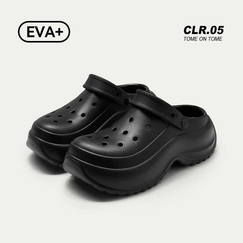 7,0 см обувь с отверстиями женская мультяшная милая верхняя одежда на высокой толстой подошве нескользящая не пахнущая ногами дышащая с закрытым носком шлепанцы