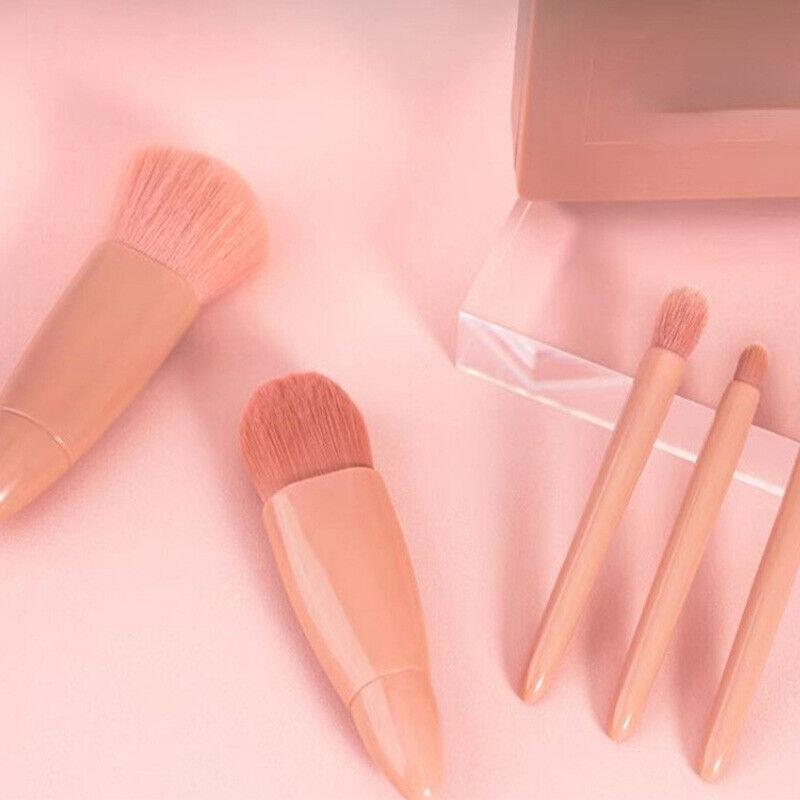 Portable Pink Five-piece Makeup Brush Set Soft Fur Skin-Friendly Foundation Brush Eyeshadow Brush Lip Brush Multi-functional Long-lasting Makeup
