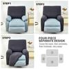 4 Pcs Jacquard Recliner Sofa Cover Stretch Functional Lazy Boy Relax Armchair Cover Couch Cover Furniture Protector Anti-Dust