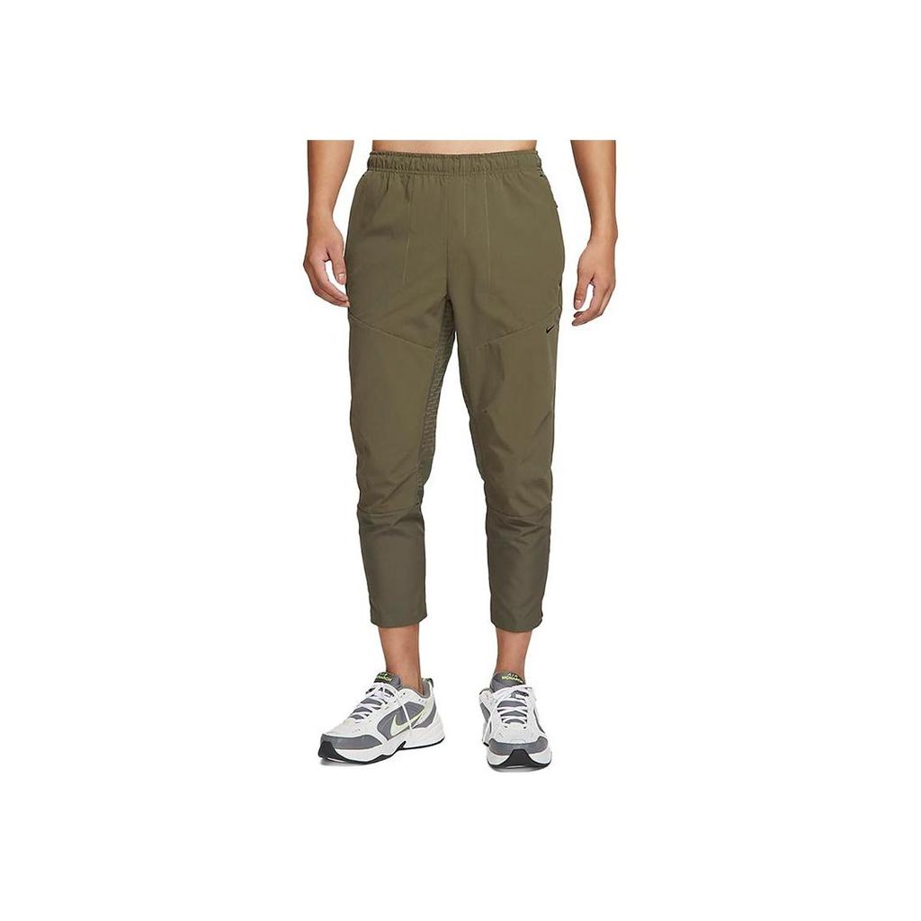 Nike Драй-Фит Адв АПС. Однотонные быстросохнущие спортивные повседневные брюки на шнуровке, мужские брюки зеленого цвета FB6852-222