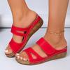 Женские сандалии на двойных ремешках Стильные и удобные шлепанцы для повседневных прогулок Пляж Лето Платформа Женская Сандалии на танкетке
