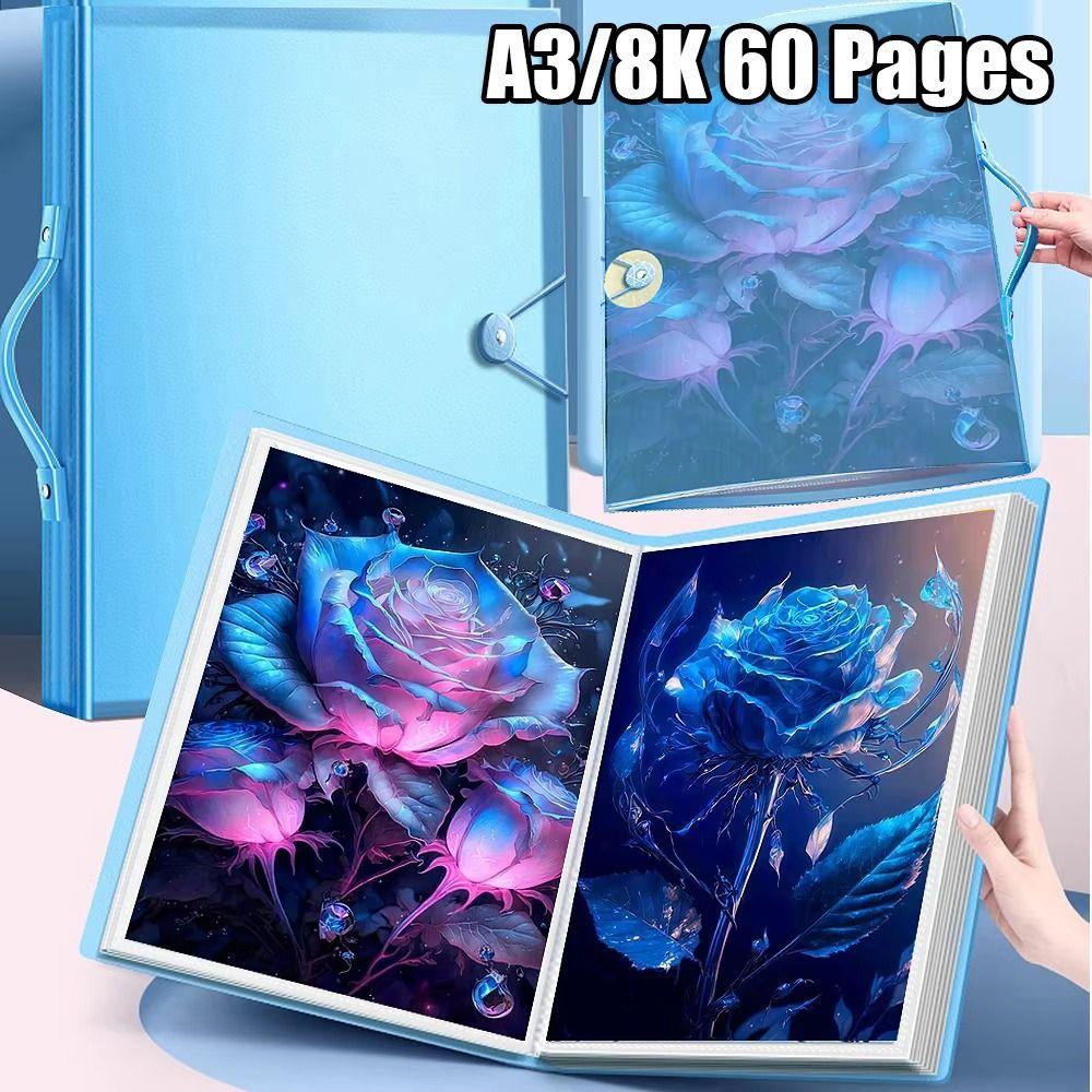 1Pcs A3/8K Photo Album Folder Diamond Painting Stationery Tool Presentation Portfolio School Office