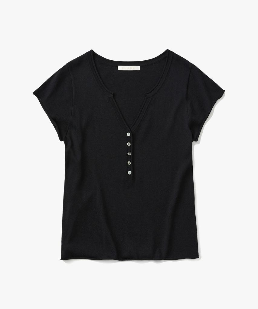 SUARE WOMEN Cotton Modal Henley Neck Knit - 5 Colors