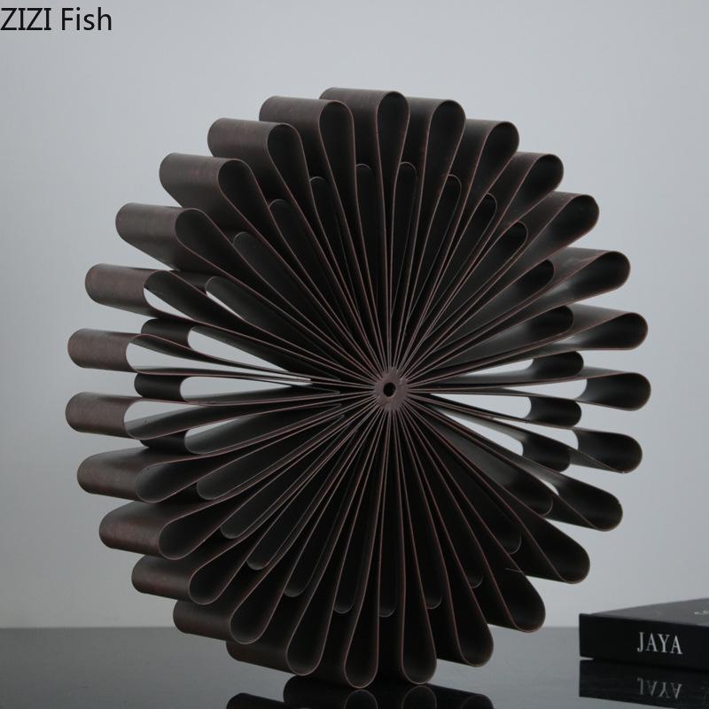 Creative Sunflower Geometric Circular Ornaments Abstract Crafts Desk Decoration Folding Circle Sculpture Room Aesthetic Decor