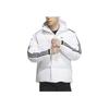 Adidas Puffy Sleeve Side Stripe Sports Warm Hooded Down Jacket Men Outerwear White IT8731