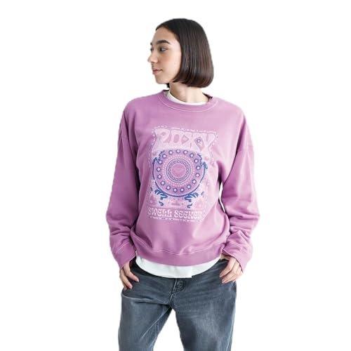 Женская толстовка ROXY с круглым вырезом из французского терри с пигментной окраской, пуловер в винтажном стиле