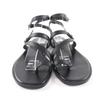 Excellent HERMES Sandals Harmony HMetal Leather Strap black leather Women 36.5 Used