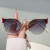 Oversized Cat Eye Sunglasses Women Fashion Vintage Patchwork Rim Gradient Shades Trendy Brand Design Anti-UV Sun Glasses