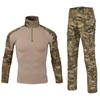 Men's Outdoor Climbing Hunting Clothes Camouflage Suit Long-sleeved Frog+Tactical Trousers 2 Piece Set