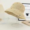 Соломенная шляпа рыбака с волнистым краем и большим карнизом в стиле Insta, женская летняя плетеная шляпа из соломы Love, праздничный пляжный дышащий солнцезащитный козырек