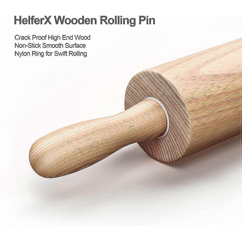 Dww-rolling Pin Solid Wood Roller Dumpling Skin Household Large Rush Noodle Stick Rolling Dumpling Skin Rolling Pin Roller Rolling Pin Wood, Diameter