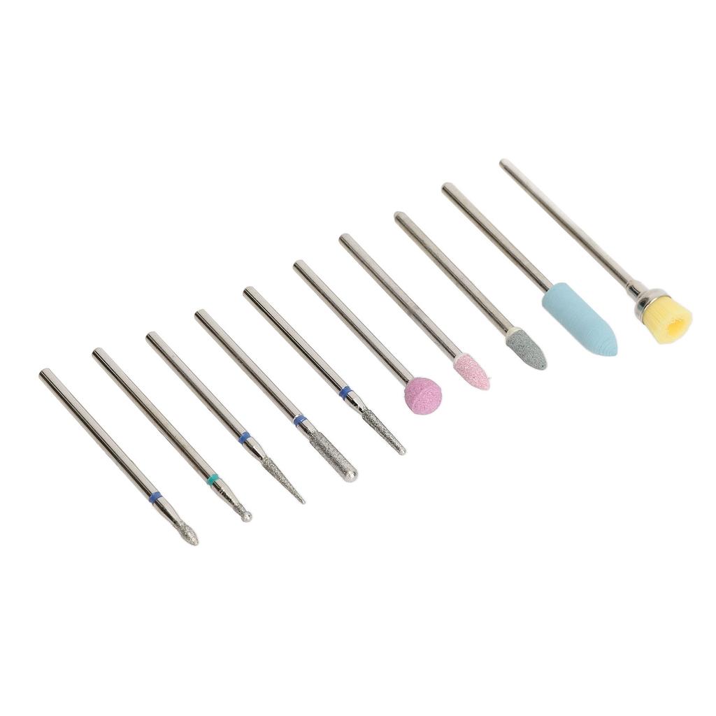 10pcs Nail Drill Bits Set Tungsten Steel Ceramics Professional Less Dust Cuticle Remover Bits