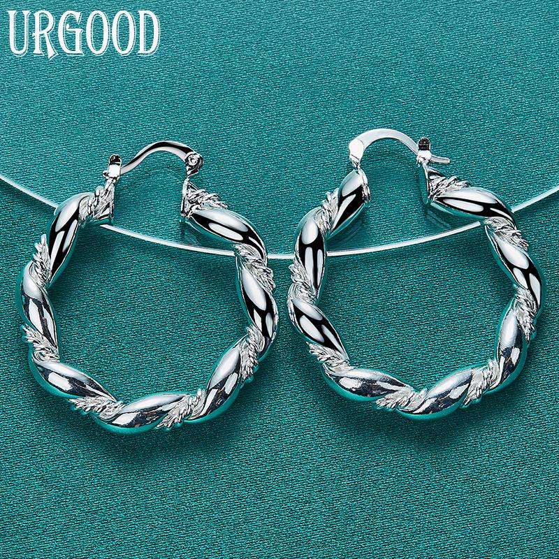 Серьги в форме жареного теста из стерлингового серебра 925 пробы, модные украшения