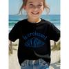 European sizes Casual Italian-style Croissant Print Girls' Short-Sleeve T-Shirt, Soft and Skin-friendly, Suitable for Summer Outings