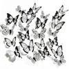 Metal Hollow Butterfly Simulation Butterfly Three-dimensional Texture Home Wall Sticker