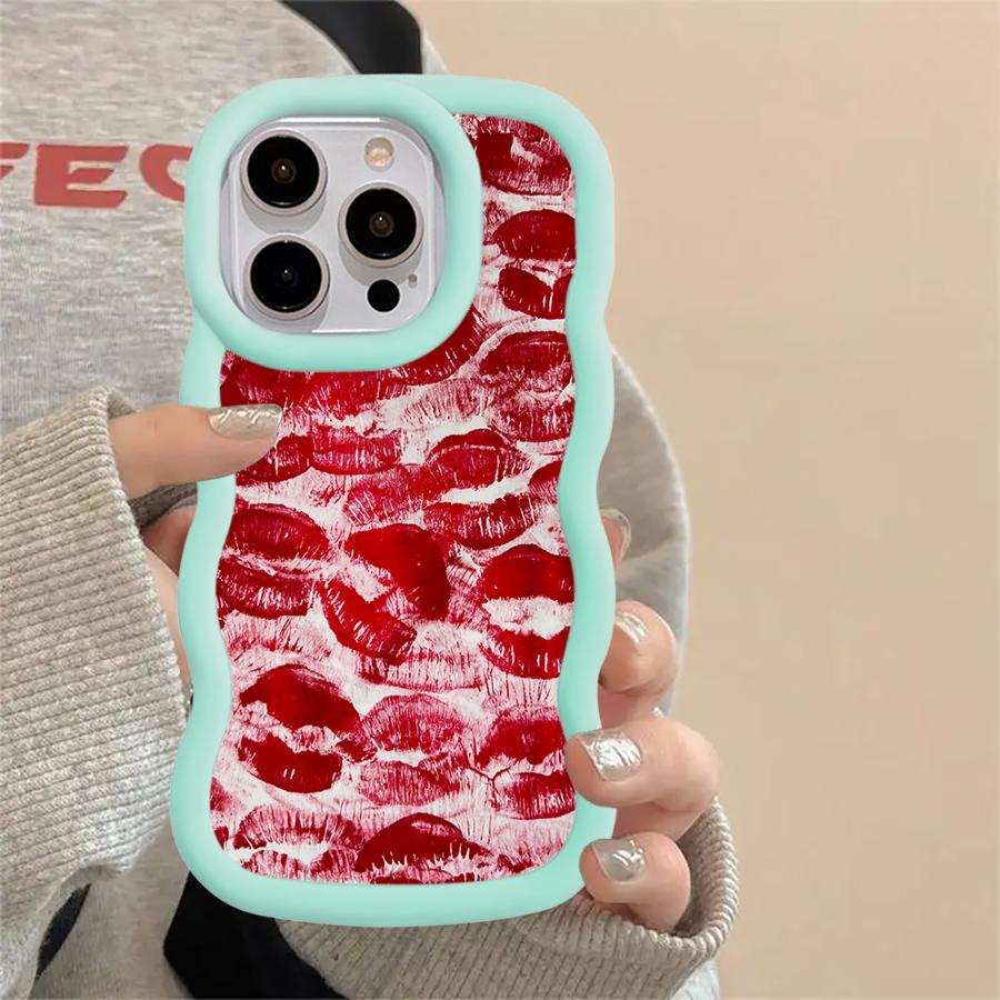 Ретро и сексуальный чехол с принтом красных губ для iPhone 11 13 12 17 Air 16 Pro Max 14 15 Plus XR 8 Мягкая крышка для телефона