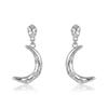 18K Gold Plated Crescent Moon Moissanite Drop Earrings S925 Silver Iced Dangle Hip Hop Women Luxury GRA Certified Jewelry