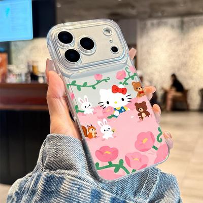 Высококачественный милый чехол для iPhone 14-17 ProMax с цветочным рисунком и кошкой