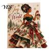 Elegant Angel Ornament Card 3D Christmas Greeting with Fabric Dress, Pop Up Holiday Unique Xmas Card, Merry Gift Keepsake for Family Friends Detailed