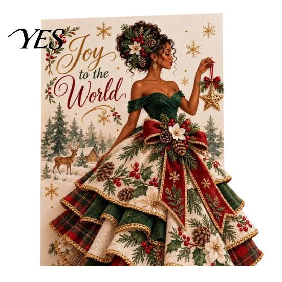 Elegant Angel Ornament Card 3D Christmas Greeting with Fabric Dress, Pop Up Holiday Unique Xmas Card, Merry Gift Keepsake for Family Friends Detailed