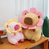 1pc 30cm/11.81in Cute sunflower capybara doll throw pillow, capybara large doll, plush toy, children's birthday gift