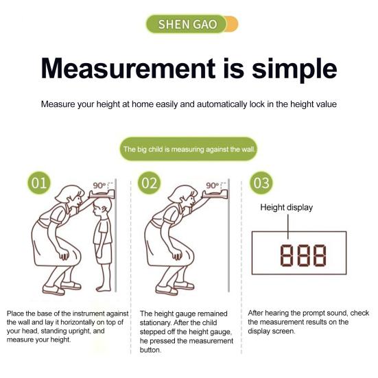 Kids Digital Height Measuring Device Cartoon Giraffe Cordless Height Stadiometer Portable Accurate Smart Children Adults Height Measurement Scale Tool