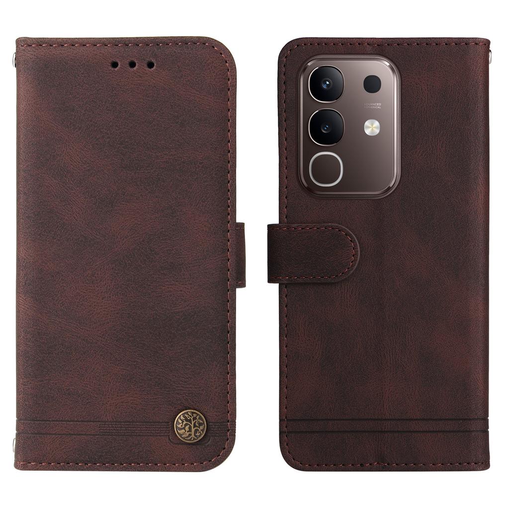 For Vivo Y29 4G Leather Wallet Cases Skin Touch Phone Cover Stand with Strap