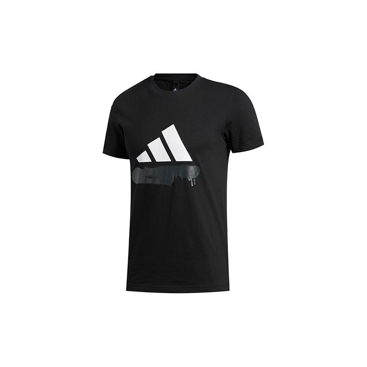 Adidas T Shirts Men's Black Crew Neck Moderate Straight Fit FT2829