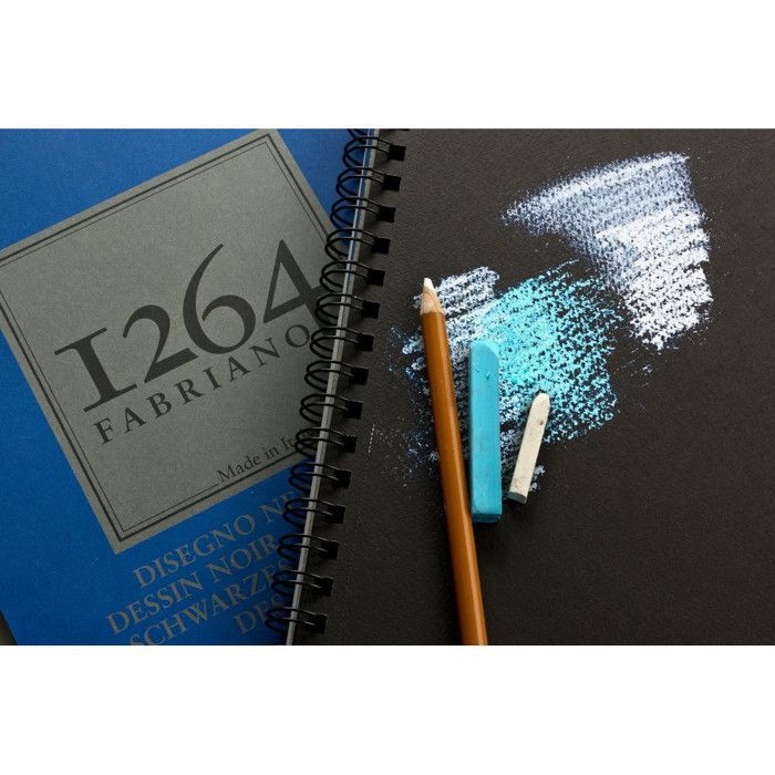 Bloc Spiral Papier Dessin noir A4 - 40 feuilles, 200 g/m² - 1264